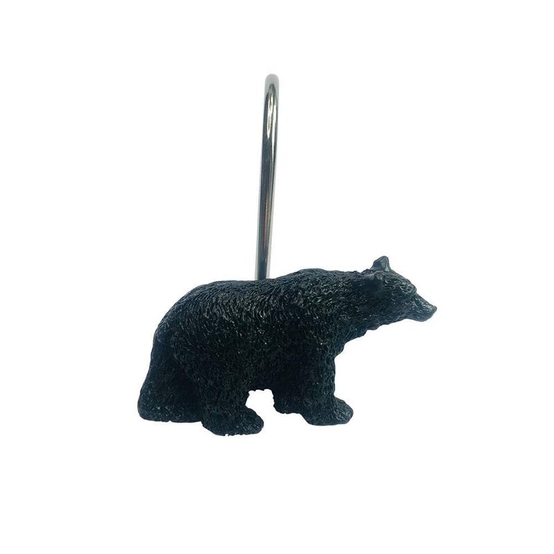 Twofishes Black Bear Lodge Shower Curtain Hooks Set of 12 Black Bear Lodge Shower Curtain Rins Set of 12 - Image 4
